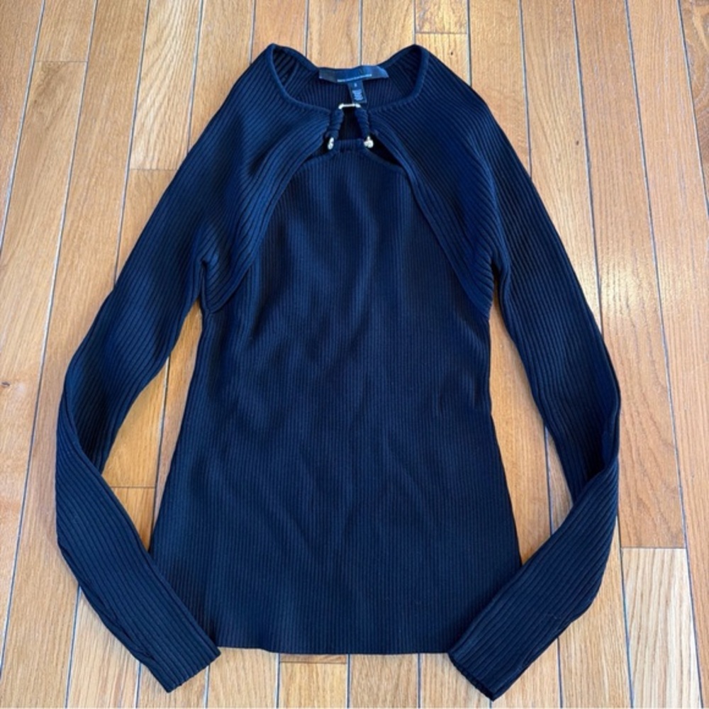 WHBM White House Black Market Long Sleeve Cutout Hardware Pullover Sweater Small